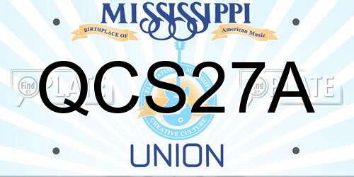 QCS27A Mississippi License Plate