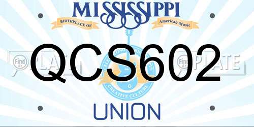 QCS602 Mississippi License Plate