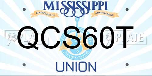QCS60T Mississippi License Plate