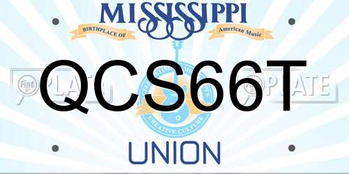 QCS66T Mississippi License Plate