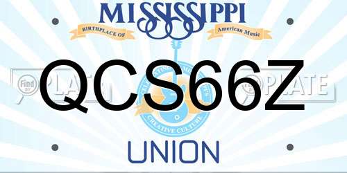 QCS66Z Mississippi License Plate