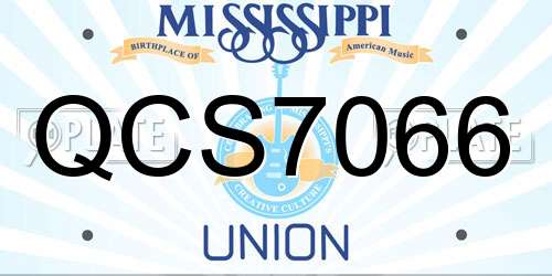 QCS7066 Mississippi License Plate
