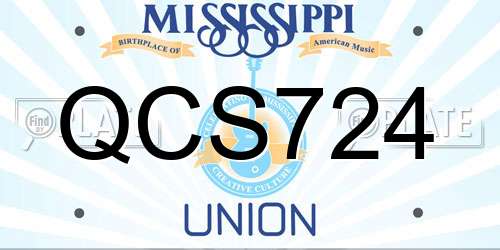 QCS724 Mississippi License Plate