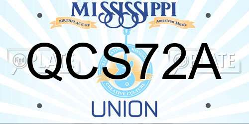 QCS72A Mississippi License Plate