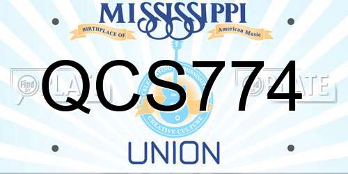 QCS774 Mississippi License Plate