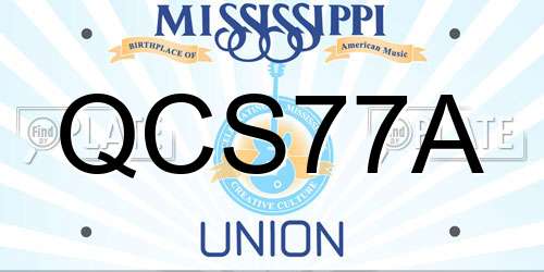 QCS77A Mississippi License Plate