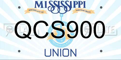 QCS900 Mississippi License Plate