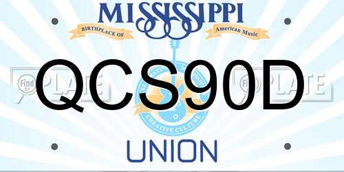QCS90D Mississippi License Plate