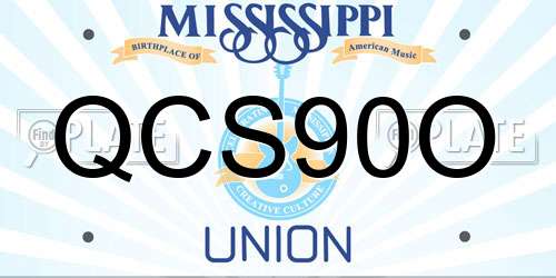 QCS90O Mississippi License Plate