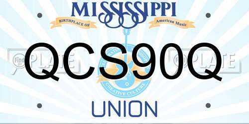 QCS90Q Mississippi License Plate