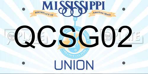 QCSG02 Mississippi License Plate