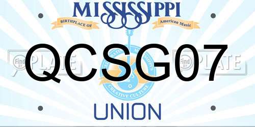 QCSG07 Mississippi License Plate