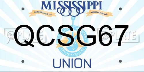 QCSG67 Mississippi License Plate