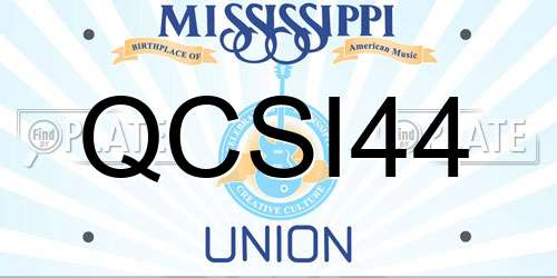 QCSI44 Mississippi License Plate
