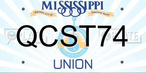 QCST74 Mississippi License Plate