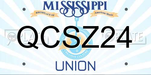 QCSZ24 Mississippi License Plate
