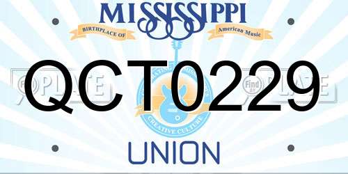 QCT0229 Mississippi License Plate