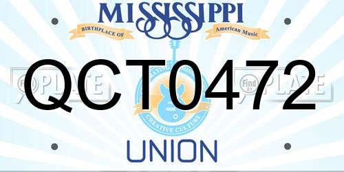 QCT0472 Mississippi License Plate