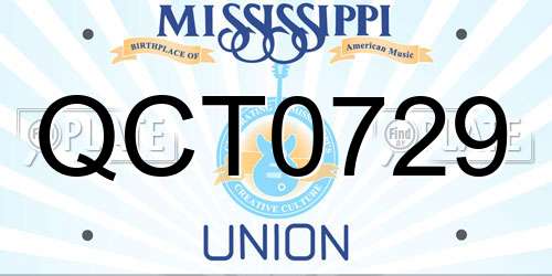 QCT0729 Mississippi License Plate