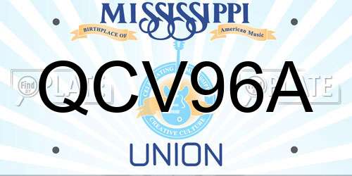 QCV96A Mississippi License Plate