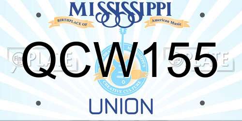QCW155 Mississippi License Plate