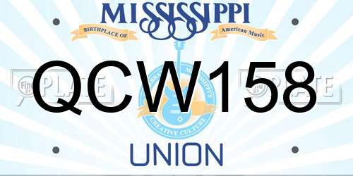 QCW158 Mississippi License Plate