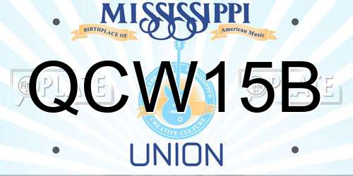QCW15B Mississippi License Plate