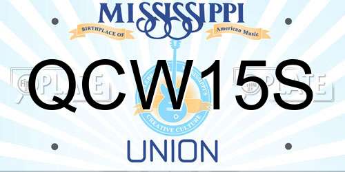 QCW15S Mississippi License Plate