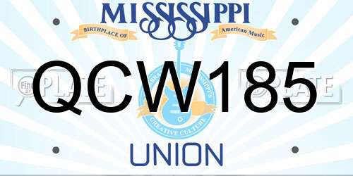 QCW185 Mississippi License Plate