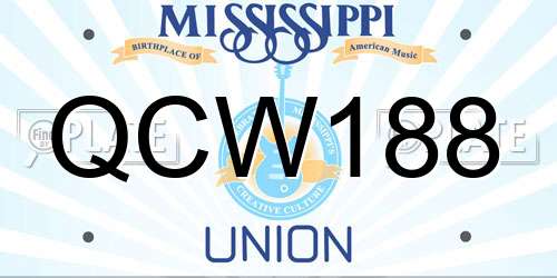 QCW188 Mississippi License Plate