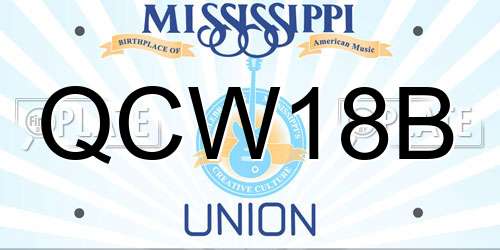 QCW18B Mississippi License Plate