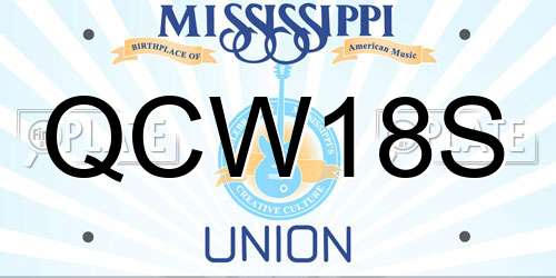 QCW18S Mississippi License Plate