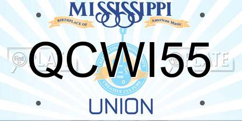 QCWI55 Mississippi License Plate