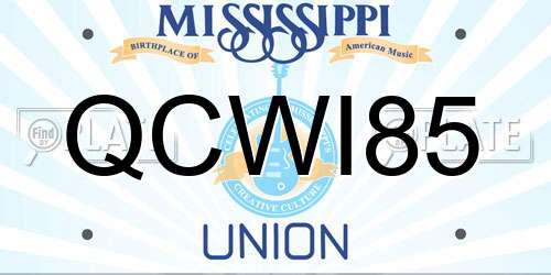 QCWI85 Mississippi License Plate