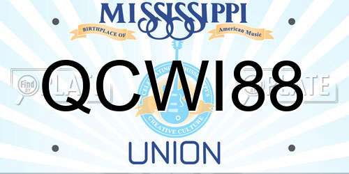 QCWI88 Mississippi License Plate