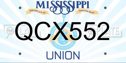 QCX552 Mississippi License Plate