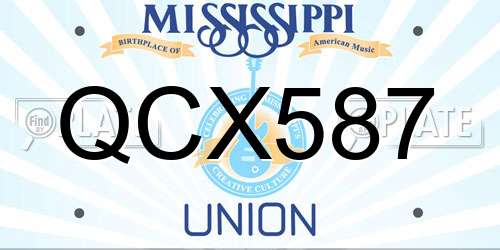 QCX587 Mississippi License Plate