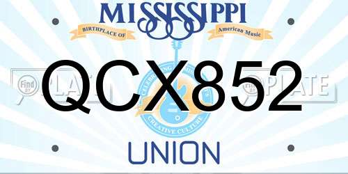 QCX852 Mississippi License Plate