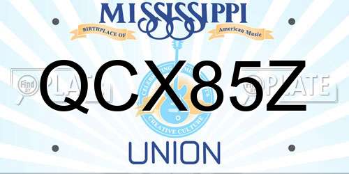 QCX85Z Mississippi License Plate