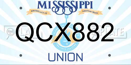 QCX882 Mississippi License Plate
