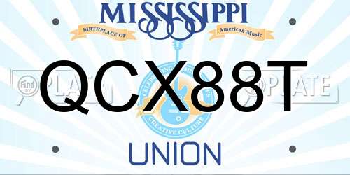 QCX88T Mississippi License Plate