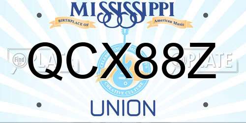 QCX88Z Mississippi License Plate
