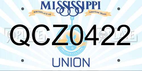 QCZ0422 Mississippi License Plate