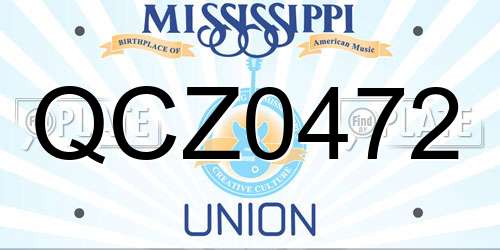 QCZ0472 Mississippi License Plate