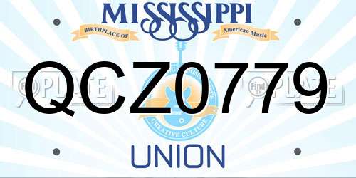 QCZ0779 Mississippi License Plate