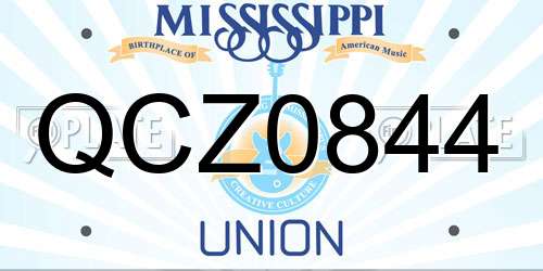 QCZ0844 Mississippi License Plate