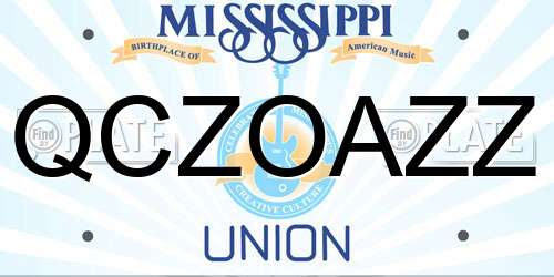 QCZOAZZ Mississippi License Plate