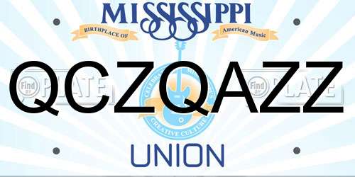 QCZQAZZ Mississippi License Plate