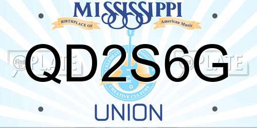QD2S6G Mississippi License Plate
