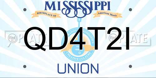 QD4T2I Mississippi License Plate